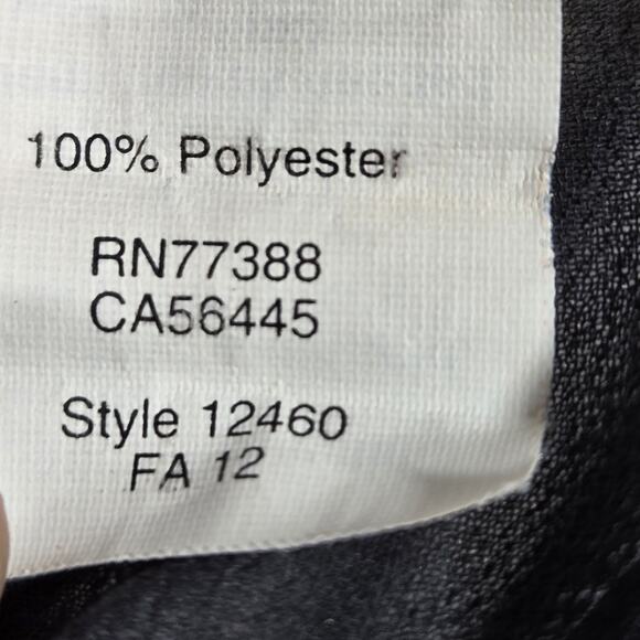 J. Crew Sheer Short Sleeve V-Neck Tie Front Accent Blouse Black & Patterned XS - Picture 7 of 7